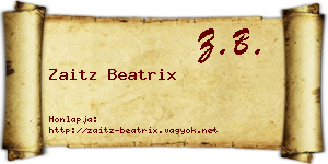 Zaitz Beatrix névjegykártya